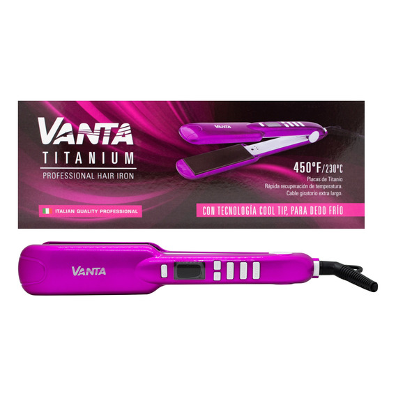 Vanta Titanium Planchita Para Pelo Alisado Profesional 450°f