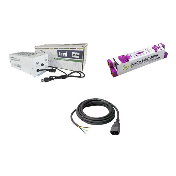 Balastro Magnetico Plug&play 250w + Ampolleta Hm + Cable Iec