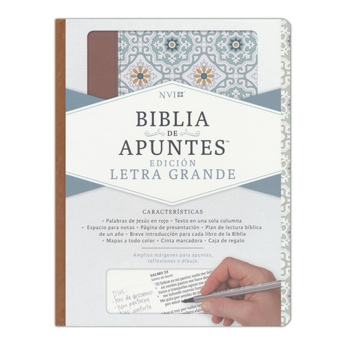 Biblia De Apuntes/nvi/azulejos Color Salvia/simil Piel