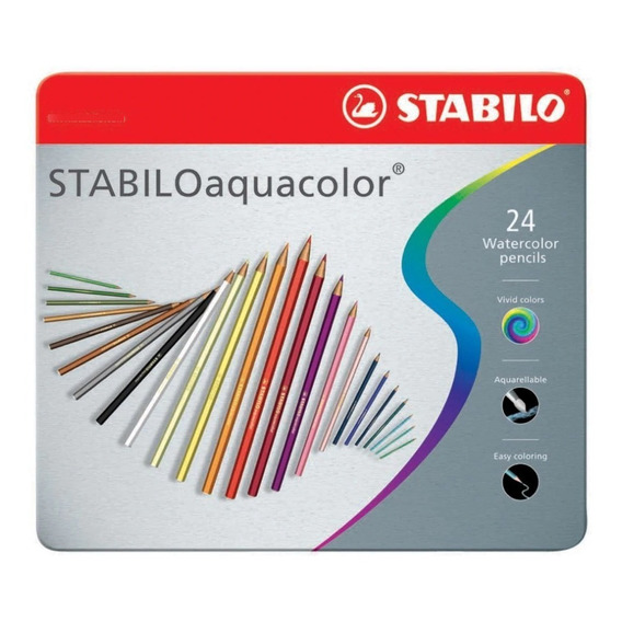 Colores Acuarelables Stabilo Aquacolor 24 Piezas
