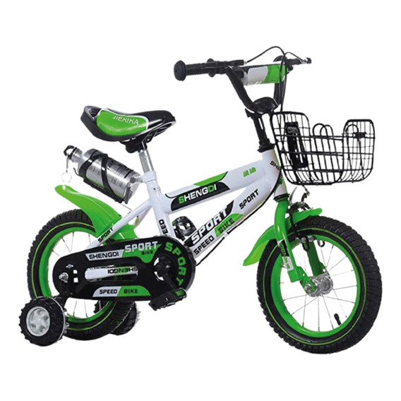 Bicicleta Infantil Lumax Aro 12 Verde Con Rueditas Tamaño del cuadro XS