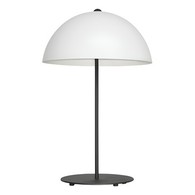 Lampara De Mesa Velador Campana Blanca Apto E27 5350/a Fz Negro Blanco