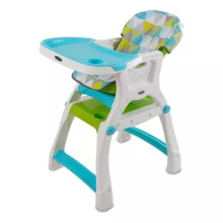 Silla Alta Prinsel Kinder City Triángulos Verde Color Turquesa