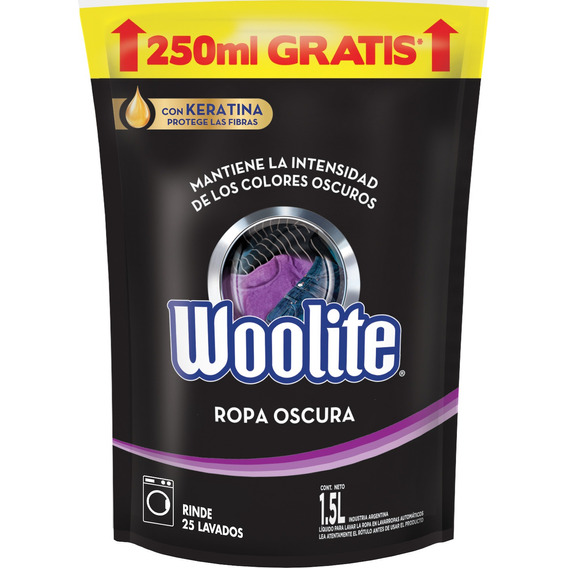 Jabón líquido Woolite Ropa Oscura repuesto 1.5 L