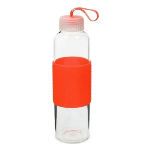 Botella De Agua 550ml Vidrio Frostt Color Naranja