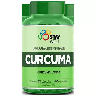  Stay Well Cúrcuma Longa 100% Pura Máxima Absorción - 30 Cáp