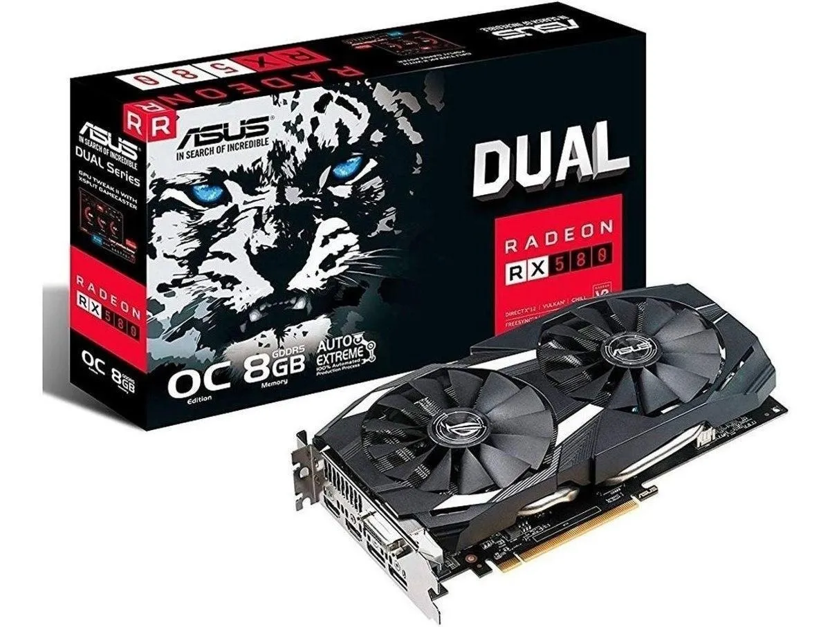 AMD Asus Dual Radeon RX 500 Series RX 580 DUAL-RX580-O8G OC Edition