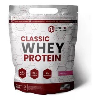 Classic Whey Protein One Fit 6 Lbs Proteina Concentrada Sabor Frutilla