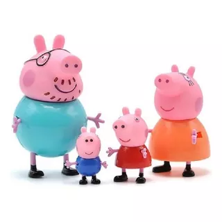 Peppa Pig 4pcs Bonecos Miniaturas Amigos E Família Educativo