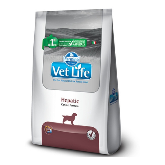 Alimento Vet Life Natural Canine Hepatic para perro adulto todos los tamaños sabor mix en bolsa de 2kg