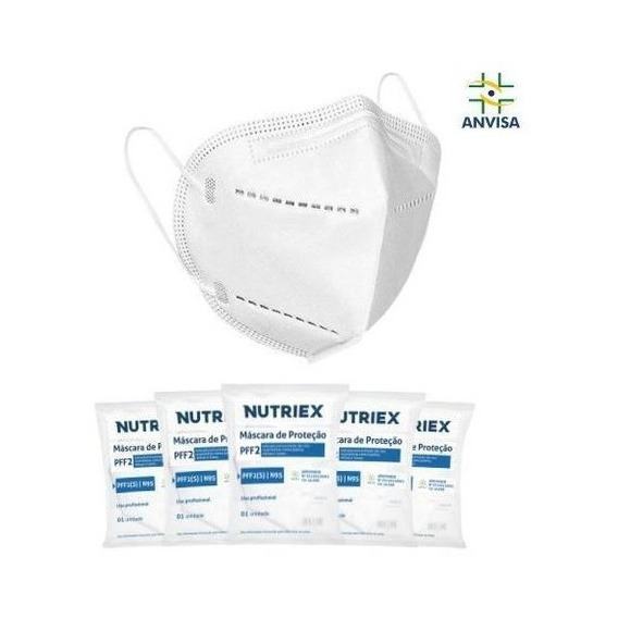 Kit Kn95 de 20 mascarillas de protección respiratoria N95 Pff2 Nutriex, color blanco