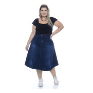 Saia Jeans Feminina Evangélica Plus Size Midi Dia Das Mães 