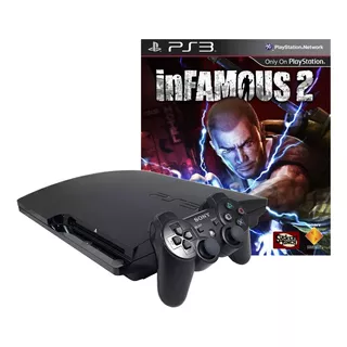 Sony Playstation 3 Slim 320gb Infamous 2 Cor  Charcoal Black