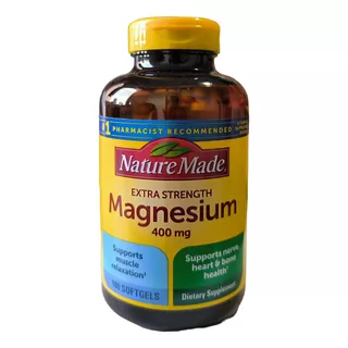 Magnesio De 400 Mg. Importado 180 Cápsulas Nature Made