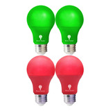 Bombillas Led Bluex Rojas Y Verdes De 9 W (paquete De 4)