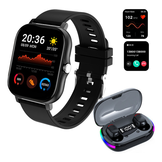 Smartwatch Reloj Inteligente Bluetooth Con Audífonos