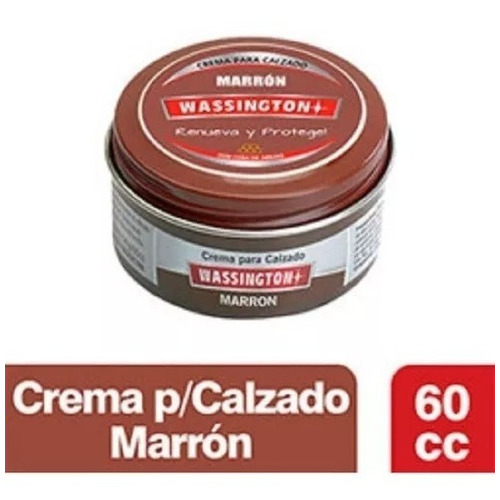 Crema Para Calzado Marron Wassington 60g - Kit X 3