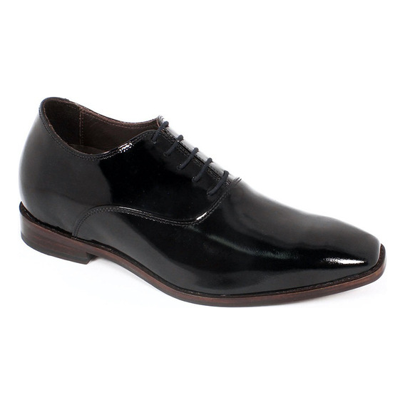 Zapato Formal Elegant Charol Negro Max Denegri +7cms De Altu