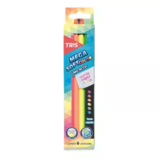 Lapis De Cor C/6 Cores Neon Mega Softcolor - Tris