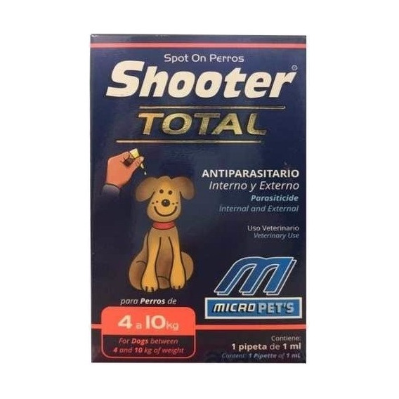 Pipeta Shooter Perros 4-10k Parásitos Inernos Y Externos 1ml