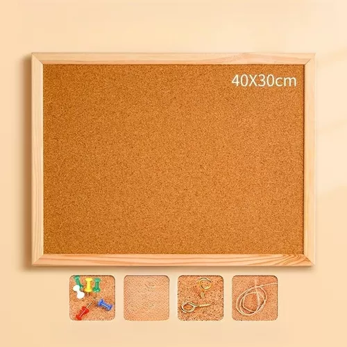 Tablero de corcho (50x70) para pared con marco de madera - Tablón de  anuncios y notas : : Oficina y papelería