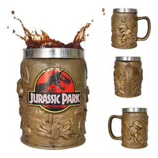 Caneca Jurassic Park Dinossauro 3d Xícara Geek Resina 350ml