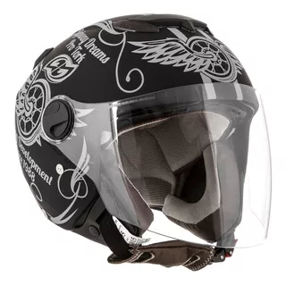 Capacete Para Moto  Aberto Pro Tork New Atomic  Highway Dreams  Preto-fosco Highway Dreams Tamanho 58 