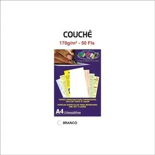 Papel Couchê A4 Branco 170g Off Paper 50 Folhas