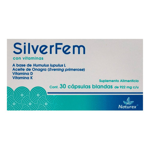 Silverfem Con Vitaminas Naturex Cont. 30 Cáps. De 922mg C/u Sabor Sin Sabor