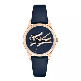 Reloj Lacoste Mujer Ladycroc Mini Azul Cuero 2001264 Color Del Bisel Rose Color Del Fondo Rose-azul