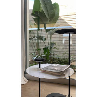 Lampara De Mesa Velador Pie Apoyo 2 Led 12w Deco Moderno Cie