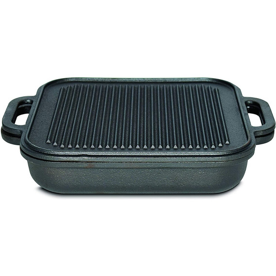 Set Sarten Con Plancha Reversible Hierro Fundido Jim Beam