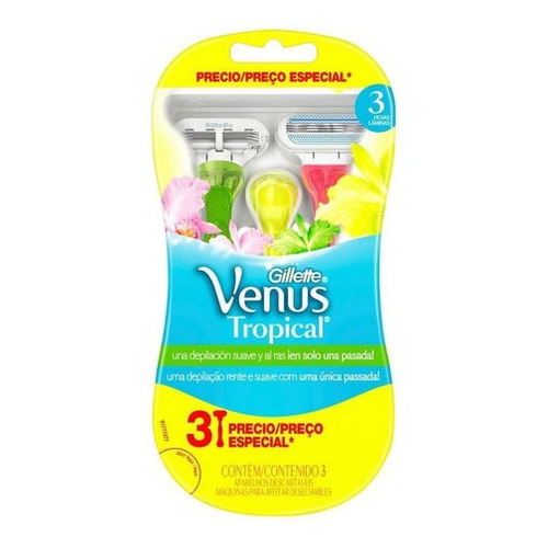 Gillette Máquinas De Afeitar Venus Tropical 3 Unidades