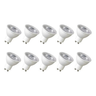 Pack Lamparas Dicro Gu10 7w Pvc Dimerizable Calido Ww X10 Blanco Cálido