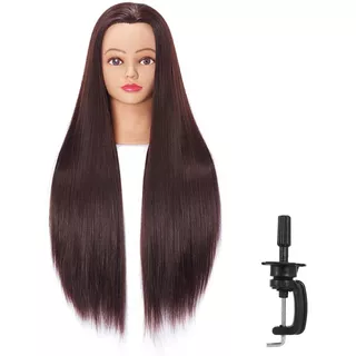 Cabeza De Maniquí Cabello Castaño Estilistas Cabezote Peinar