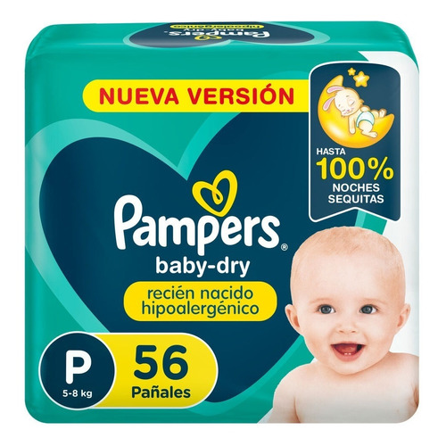 Pampers Baby Dry pañales hipoalergenico pequeño 56 unidades