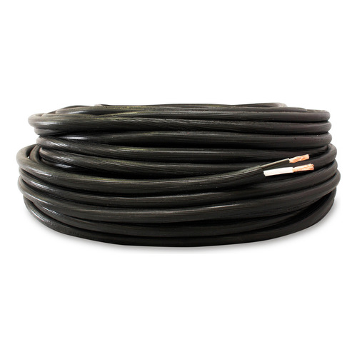 Rollo De 75m Cable Uso Rudo 2x14 Color Negro, Marca Luz En Linea, Capacidad 1350 Watts, 13 Amperes, Uso En Exteriores