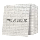 Placas Autoadhesivas 3d 70x77 Blanco Ladrillo Pack 20 Placas