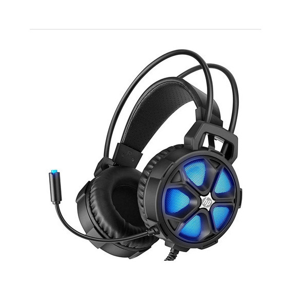 Auriculares Gamer Hp H400 Led Azul C/ Mic Color Negro