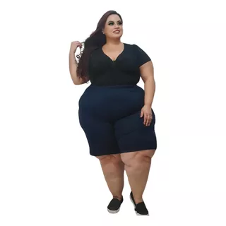 Bermuda Canelada Plus Size Tamanho Grande