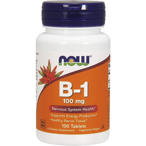 Vitamina B1 100 Mg Apoya Sistema Nervioso Now  100 Tabletas