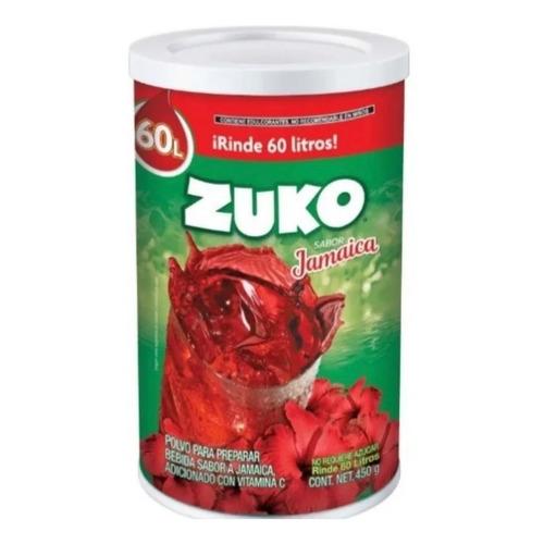 Polvo Para Preparar Bebida Zuko Jamaica 450gr Rinde 60litros