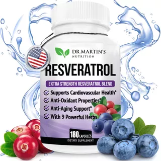 Resveratrol Extra Fuerte 1568mg Antioxidante Natural 180 Cap