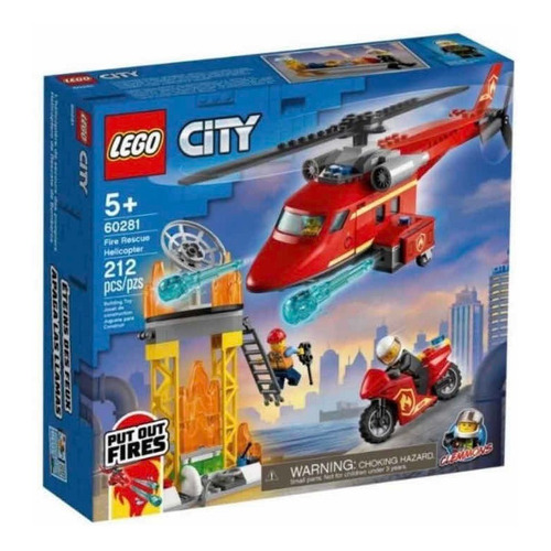 Kit Lego City Helicóptero De Rescate De Bomberos 60281 3+