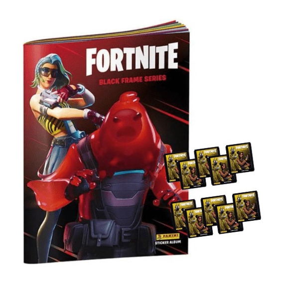 Álbum + 100 Sobres Fortnite Black Frames Series.