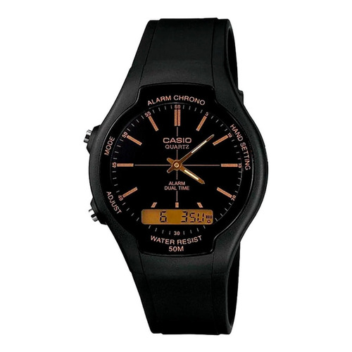 Reloj pulsera Casio AW-90H-9EVDF con correa de resina color negro