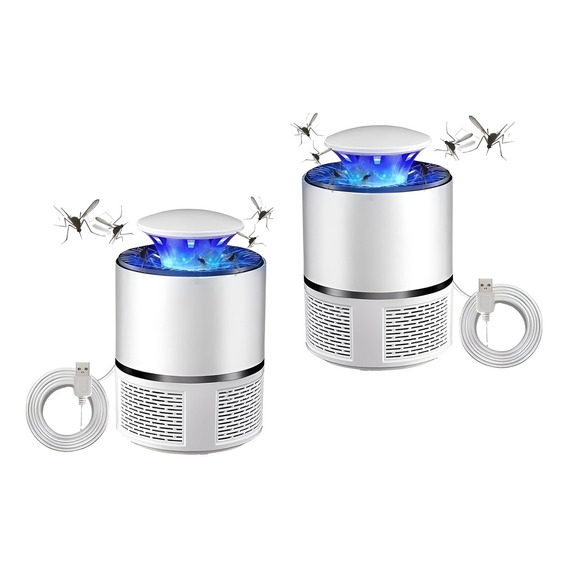 Lampara Uv Mata Mosquitos 2 Unidades Zancudos Insectos Electrico Mata Mosquitos Lampara Para Moscas Mata Insectos Electrico Lampara Matamosquitos Lampara Mata Moscas Usb Blanca