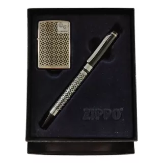 Zippo Encendedor Black Diamond + Birome Set Regalo Original