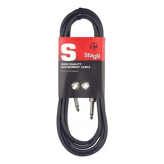 Cable Stagg Plug Plug De 3 Metros Sgc3 Color Negro