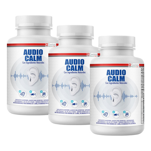 Suplemento en cápsula Swiss Nature Labs  Wellness Audio Calm vitaminas c, b3, b6, b12 y folato en frasco 60 un pack x 3 u